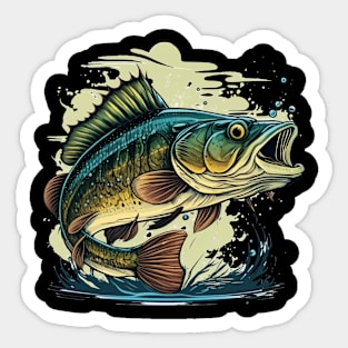 Bass Fishing Sticker